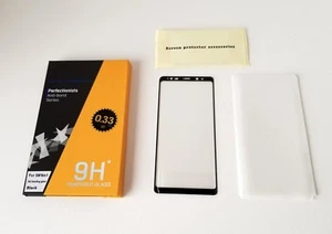 2 pack Black Samsung Note 9 Full Tempered Glass Screen Saver - High Quality - Picture 1 of 7