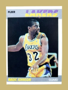 1987-88 Fleer Magic Johnson Basketball Card #56 Los Angeles Lakers H.O.F. - Picture 1 of 13