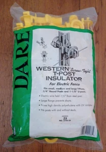 DARE Western Screw Tight T Post Electric Fence Insulator 25 Count New/Sealed - Picture 1 of 8