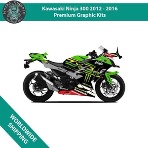 WSBK Full Graphics Graphic kit Set Kit for Kawasaki Ninja 300 2012-2024 - Picture 1 of 2