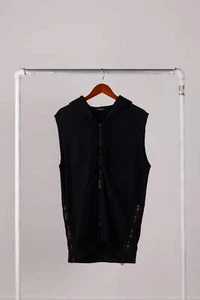 Balmain SS13 'Sleeveless Side Zippers' Hooded Sweatshirt Black (2013) - Picture 1 of 9