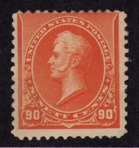 1890 US SC 229 90c Perry in Orange, Mint MH OG - VG - Picture 1 of 3