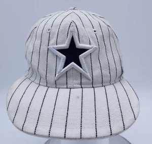 Vintage Dallas Cowboys Fitted Star Logo Pinstripe Hat Cap Size M White - Steps - - Picture 1 of 7