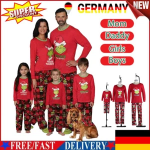 Weihnachts Grinch Nachtwäsche Damen/Herren Kinder Familie Pyjama Schlafanzug Set - Bild 1 von 15