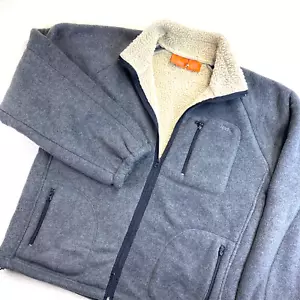 Chaqueta con logotipo Jeep para hombre XL gris polar forrada Sherpa cremallera completa resistente senderismo rural - Imagen 1 de 10
