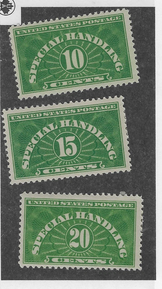 Scott # QE1-QE3, 10-15-20 cents, yellow green, 1925-29, MHR - Image 1 of 1