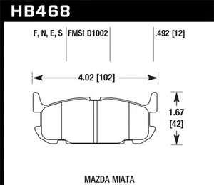 Hawk Performance HB468E.492 HAWK Blue 9012 Brake Pad Sets - Picture 1 of 3