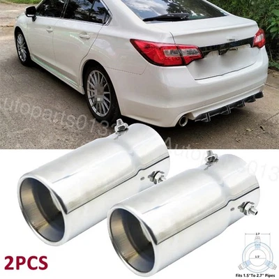 2X Exhaust Pipe Tip Rear Tail Throat Muffler Stainless Steel For Subaru Legacy Foto 1 de 4