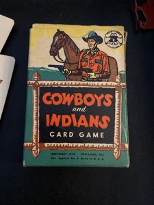 Cowboys and Indians Card Game 1949 Ed-U-Cards COMPLETE w Instructions - Picture 1 of 18