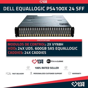 DELL EQUALLOGIC PS4100X 24 SFF 2xVYN8H + 24 HDD 600GB SAS - Picture 1 of 7