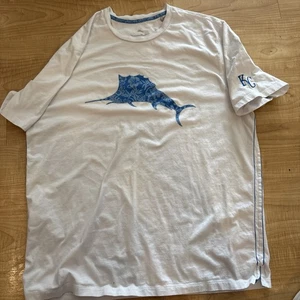 Tommy Bahama Sword Fish Flower XL White Blue Graphic T-Shirt KC ROYALS EDITION - Picture 1 of 5