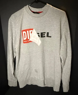Diesel Sudadera Gris Logo Grande Para Hombre L Pullover Cuello Redondo Foto 1 de 4