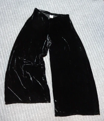ULF Andersson Black Crushed Velvet Wide Leg Pants  SZ L EUC - Image 1 of 4