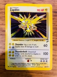 PLAYED! Zapdos (20/130) Holo Base 2 Set Pokemon Card! FAST & FREE P&P! - Imagen 1 de 5