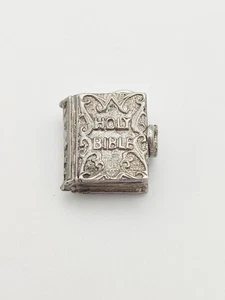 Vintage 925 Sterling Silber Bibel Charm Anhänger  - Bild 1 von 4