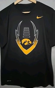 Iowa Hawkeyes Nike Tee Dri-Fit T-Shirt, Sz Lg, Black/Yellow, 100% Polyester - Picture 1 of 10