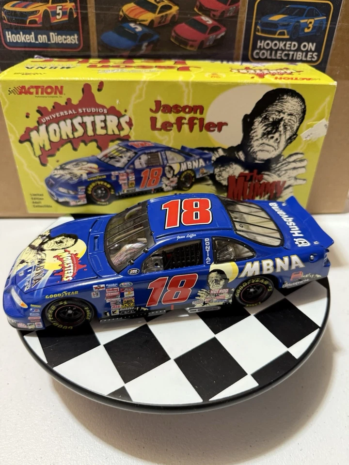 RARO* Jason Leffler #18 MBNA Monsters 1/24 2000 Nascar Diecast Foto 1 de 4
