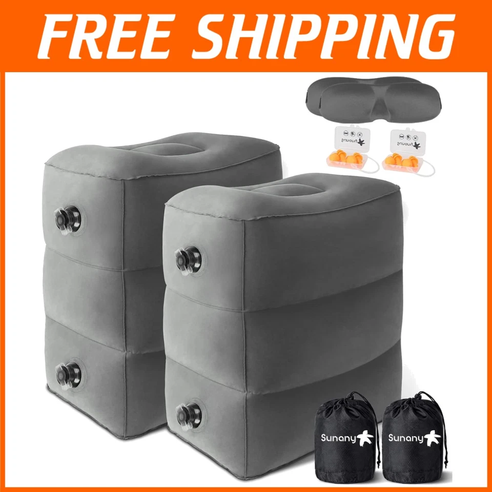 便携式旅行足部休息枕头 - 可调高度,2 包 — 第 1/4 张图片