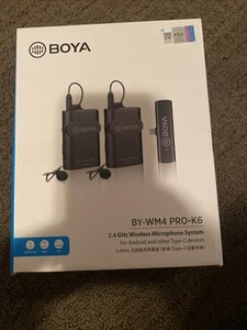 BOYA Wireless Lavalier Mic System for DSLR Camera/Phone etc (by-WM4 Pro-K6) NIB - Photo 1 sur 3