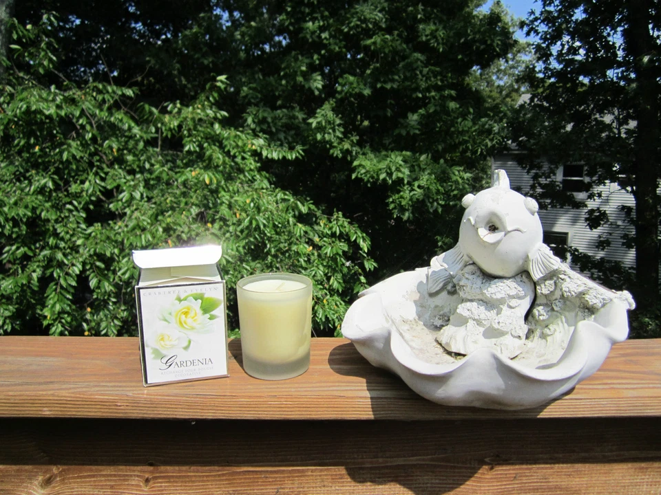 VELA PERFUMADA CANGREJO & EVELYN GARDENIA en FRASCO DE VIDRIO = Nueva en CAJA 25 horas     Foto 1 de 1