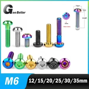 M6x12/15/20/25/30/35mm Titanium Low Profile Flange Bolt Allen Ti Screws - Picture 1 of 6