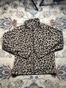 Columbia Jacket Womens XL Leopard Print Fleece Full Zip Long Sleeve - Picture 1 of 12