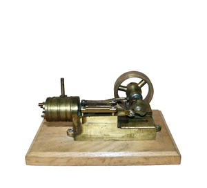 Brass ~ Stationary Horizontal Single Cylinder Steam Engine ~ Scratch Built~WORKS - Picture 1 of 22