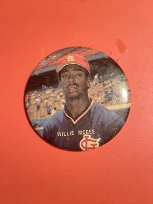 Broche lembrança Willie McGee St Louis Cardinals estádio de beisebol botão 3" liga principal de beisebol - Imagem 1 de 2