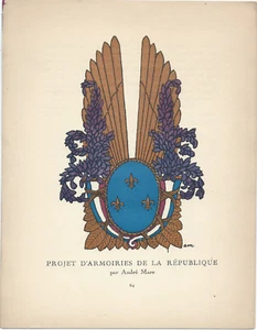 Projet d"Armoiries de la Rèpublique von André Mare; Gazette du Bon Ton, 1920 - Bild 1 von 6