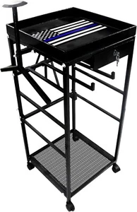 FEBTECH Police Gear Stand with Drawer 18 x18 x45 Police Gear Rack & 3 Hooks - Picture 1 of 9