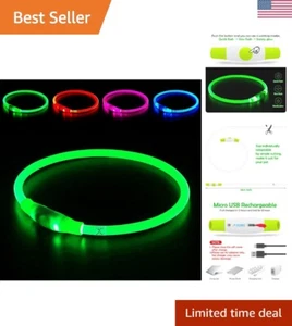 Weatherproof LED Pet Collar - Adjustable Light-up Necklace for Night Safety - Picture 1 of 9
