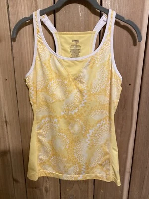 Top sin mangas floral amarillo/blanco Danskin talla S nuevo sin etiquetas Foto 1 de 3