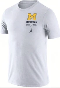 NIKE MICHIGAN WOLVERINES WHITE JORDAN Official PRACTICE SHORT SLEEVE T SHIRT M - Picture 1 of 4