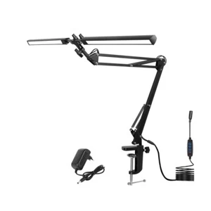 Schreibtischlampe LED Doppelkopf Tischlampe Leselampe Büroleuchte Dimmbar 24W DE - Bild 1 von 17