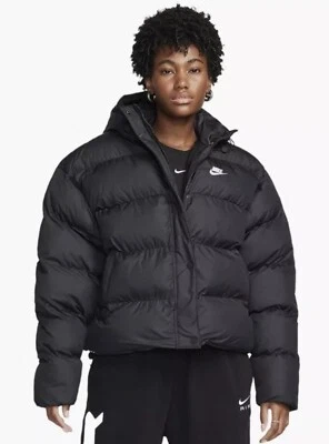 Nueva chaqueta con capucha suelta Nike para mujer GRANDE ajuste térmico - negra (FD8290-010) Foto 1 de 4