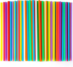 500 Pcs Colorful Disposable Drinking Plastic Straws.(0.23'' Diameter and 8.26... - Picture 1 of 12