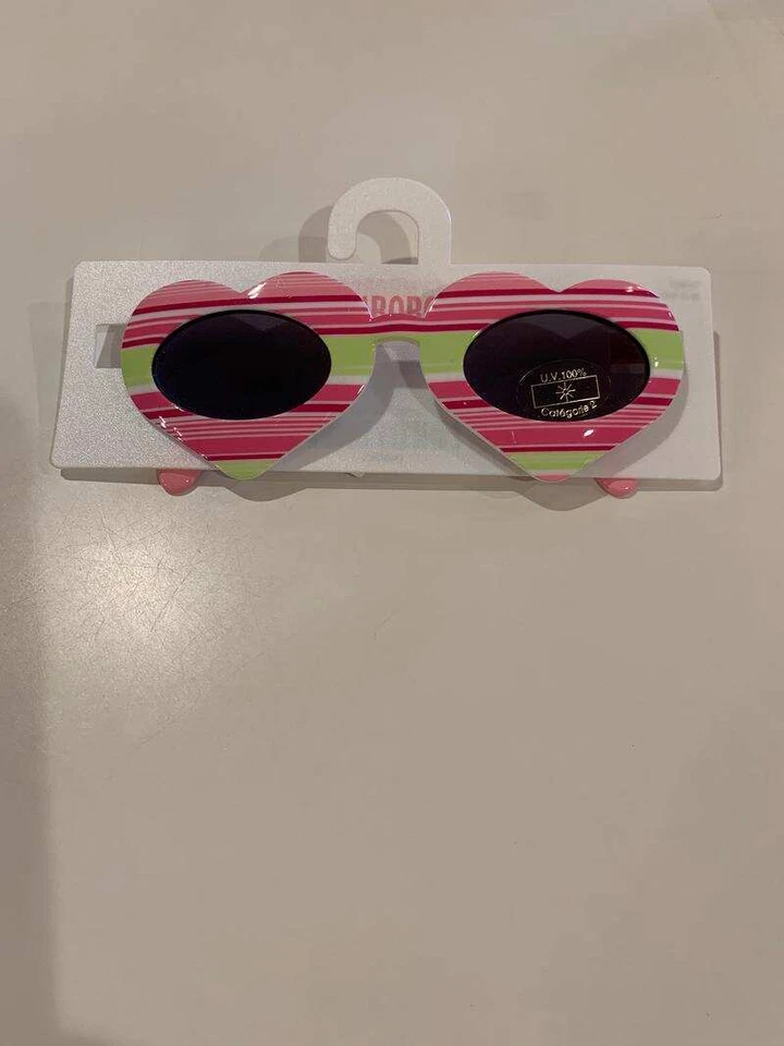 Gymboree Sweetheart розовый в полоску сердце в форме солнцезащитные очки Valentines 2-4 лет новый с Ярлыками - Изображение 1 из 1