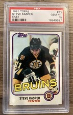 1981 Topps #68 Steve Kasper Boston Bruins Rookie Hockey Card PSA 10 Low Pop