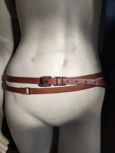 Vintage Maison Benoit Brown Leather Double Belt - Picture 1 of 10