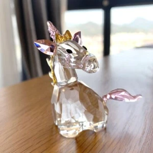 Horse Crystal Unicorn Figurine Glass Handmade Animal Paperweight Ornament Gift - Picture 1 of 7