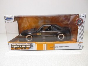 New 1:24 Scale JADA Bigtime Muscle Black 1989 Ford Mustang GT Hooker Diecast.