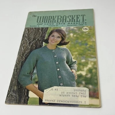 1965 Workbasket Magazine Needlepoint Crochet Knitting Loom Hardanger Recipes - Image 1 of 4