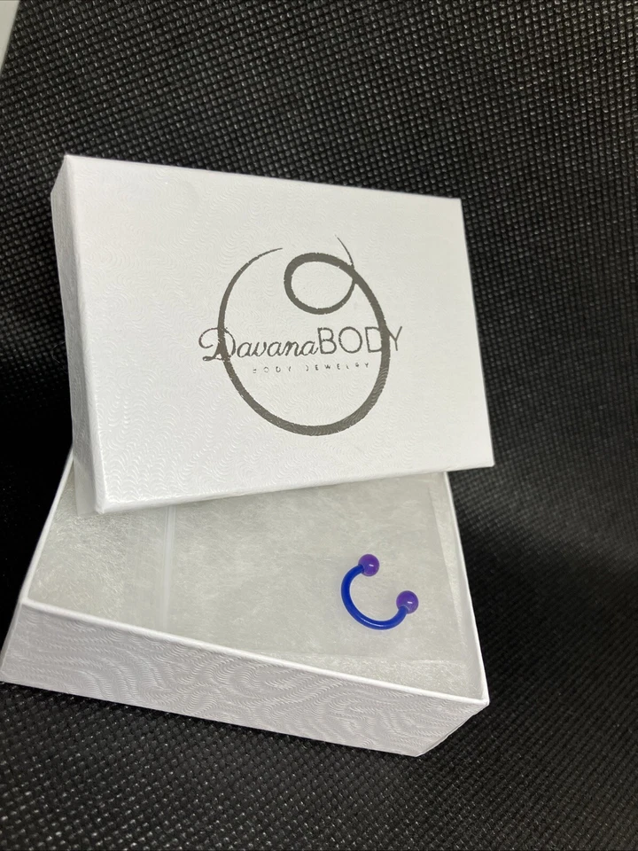 4mm Blue  Flexible HORSESHOE ring CBB bar Helix Conch Tragus Piercing  #984 - Image 1 of 1