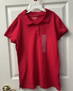 Old Navy Girls Size XL (14-16) Red Short Sleeve Uniform Pique Polo Shirt NWT - Picture 1 of 4