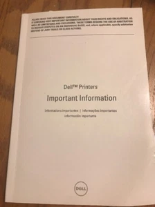 Dell Printers Important Information Instruction Manual Ships N 24h - Picture 1 of 6