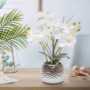Künstliche Orchidee im Topf ca.39cm Kunstblumen Kunstpflanzen Orchideen Blumen - Bild 1 von 12