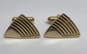 Vintage Speidel Signed Cufflinks Gold Toned - Picture 1 of 12