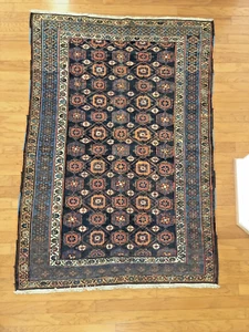 Antico tappeto tribale Bakhtiari tappeto orientale lana fatto a mano 6' 4" x 4' 4" - Foto 1 di 11