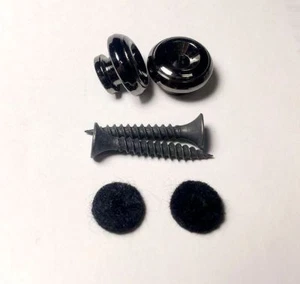 2 High Quality Marshroom Head Strap Button BLACK NICKEL for style Guitar Bass - Bild 1 von 1