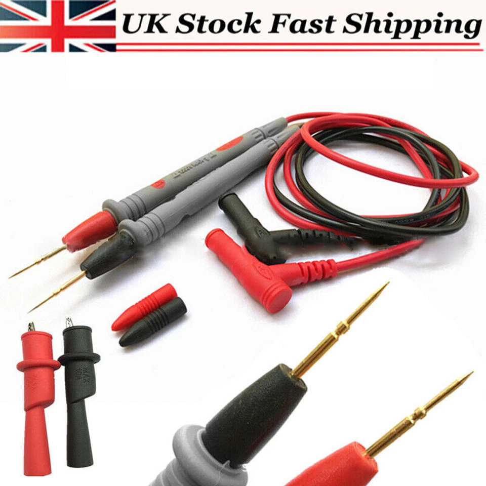 QNGENET Multimeter Test Leads fit Fluke Meter Electrical Alligator Probes Clip 20A 1000V